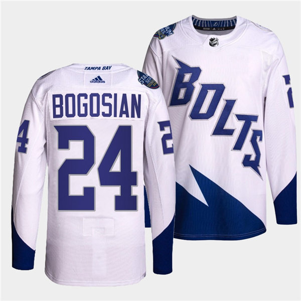 Mens Tampa Bay Lightning #24 Zach Bogosian Adidas White 2022 Stadium Series Player Jersey