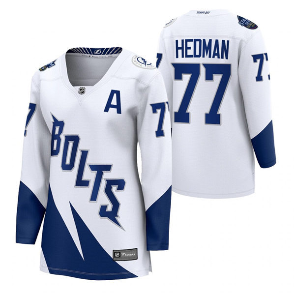 Womens Tampa Bay Lightning #77 Victor Hedman Adidas White 2022 Stadium Series Jersey 