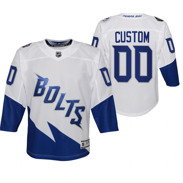 Youth Tampa Bay Lightning Custom Adidas White 2022 Stadium Series Jersey