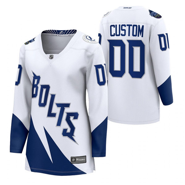 Womens Tampa Bay Lightning Custom Adidas White 2022 Stadium Series Jersey