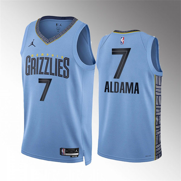 Mens Memphis Grizzlies #7 Santi Aldama 2022-23 Light Blue Statement Edition Jersey
