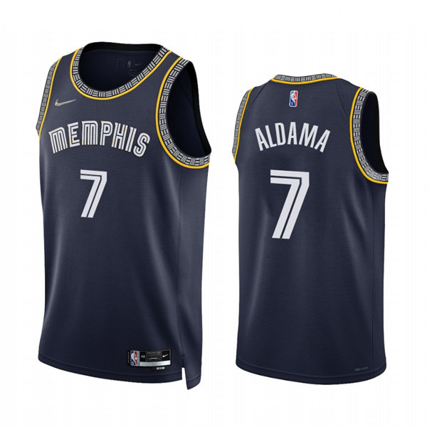 Mens Memphis Grizzlies #7 Santi Aldama 2021-22 Navy City Edition Jersey
