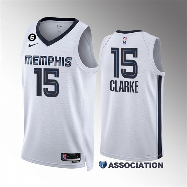 Mens Memphis Grizzlies #15 Brandon Clarke 2022-23 White Association Edition Jersey