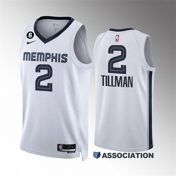 Mens Memphis Grizzlies #2 Xavier Tillman 2022-23 White Association Edition Jersey