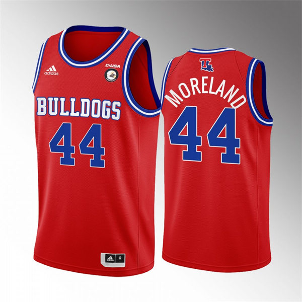 Mens Youth Louisiana Tech Bulldogs Retired Player #44 Jackie Moreland Adidas Red Alternate College Basketball Game Jersey