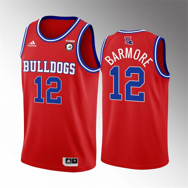 Mens Youth Louisiana Tech Bulldogs Retired Player #12 Leon Barmore Adidas Red Alternate College Basketball Game Jersey