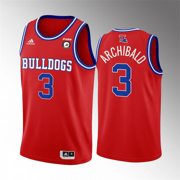 Mens Youth Louisiana Tech Bulldogs #3 Amorie Archibald Adidas Red Alternate College Basketball Game Jersey