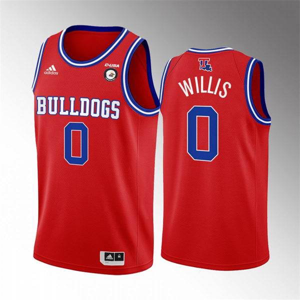 Mens Youth Louisiana Tech Bulldogs #0 Keaston Willis Adidas Red Alternate College Basketball Game Jersey