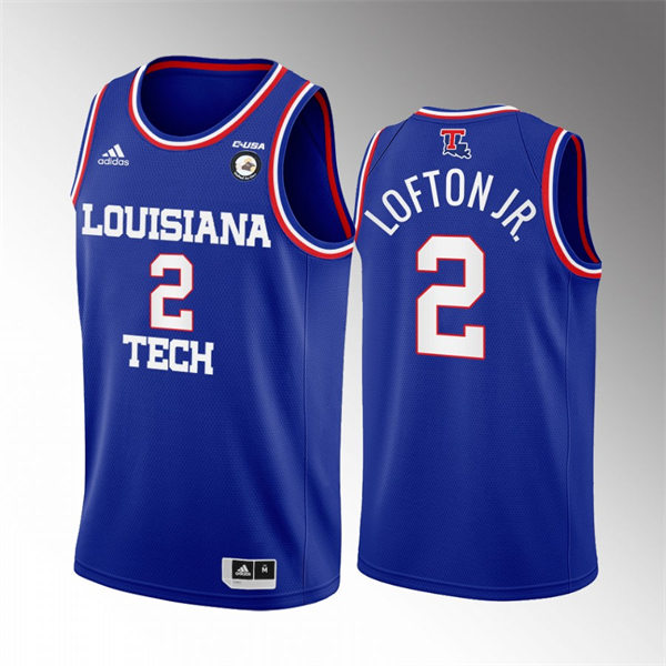 Mens Youth Louisiana Tech Bulldogs #2 Kenneth Lofton Jr. Adidas Blue Away College Basketball Game Jersey