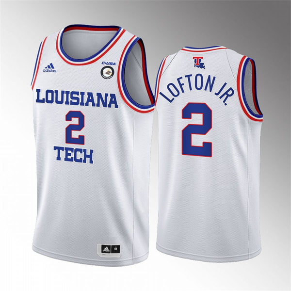 Mens Youth Louisiana Tech Bulldogs #2 Kenneth Lofton Jr.  Adidas White Home College Basketball Game Jersey