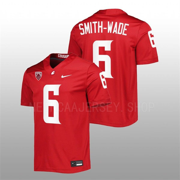 Mens Youth Washington State Cougars #6 Chau Smith-Wade Nike Crimson College Football Game Jersey