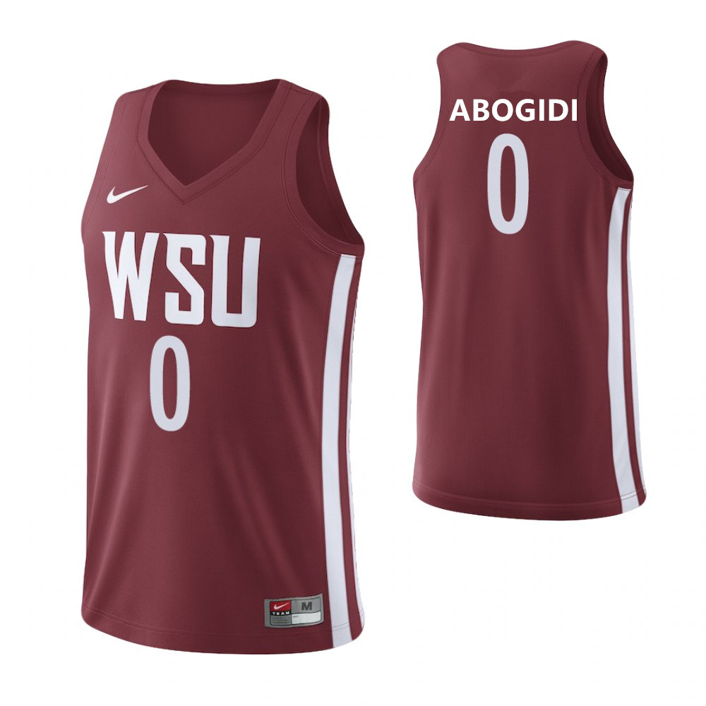 Mens Youth Washington State Cougars #0 Efe Abogidi Nike 2022 Crimson College Basketball Game Jersey