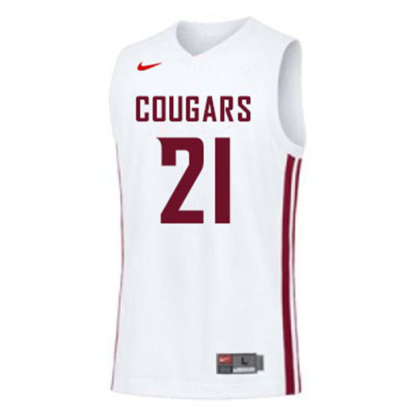 Mens Youth Washington State Cougars #21 Dishon Jackson Nike 2022 White College Basketball Game Jersey