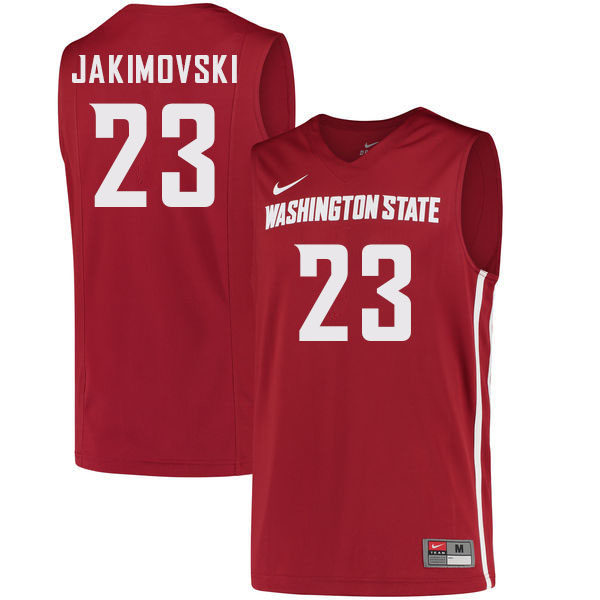 Mens Youth Washington State Cougars #23 Andrej Jakimovski Nike 2018 Retro Crimson College Basketball Game Jersey (4)