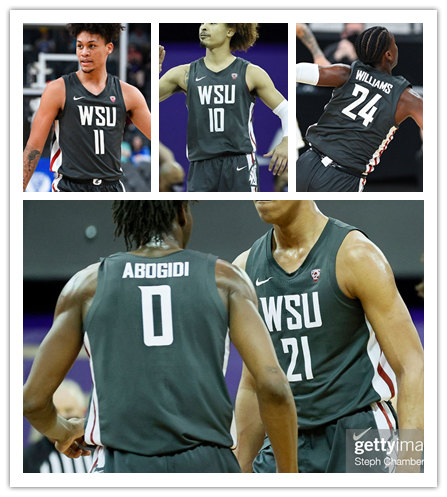 Mens Youth Washington State Cougars Custom Nike 2022 Grey College Basketball Game Jersey