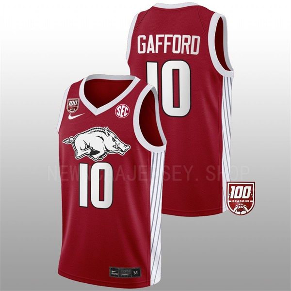 Mens Youth Arkansas Razorbacks #10 Daniel Gafford Cardinal College Basketball Primary Special Edition Jersey