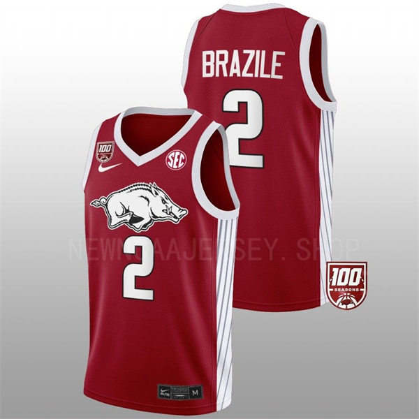 Mens Youth Arkansas Razorbacks #2 Trevon Brazile Cardinal College Basketball Primary Special Edition Jersey