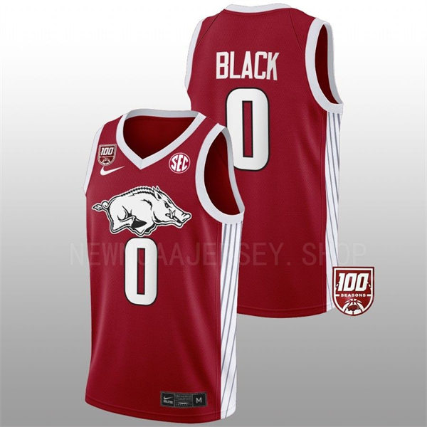 Mens Youth Arkansas Razorbacks #0 Anthony Black Cardinal College Basketball Primary Special Edition Jersey