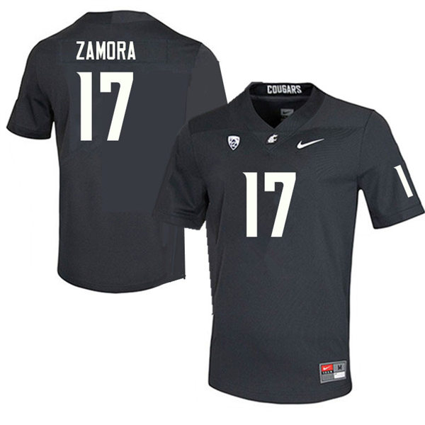 Mens Youth Washington State Cougars #17 JP Zamora College Football Game Jersey Charcoal