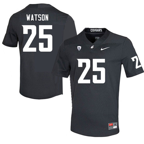 Mens Youth Washington State Cougars #25 Nakia Watson College Football Game Jersey Charcoal