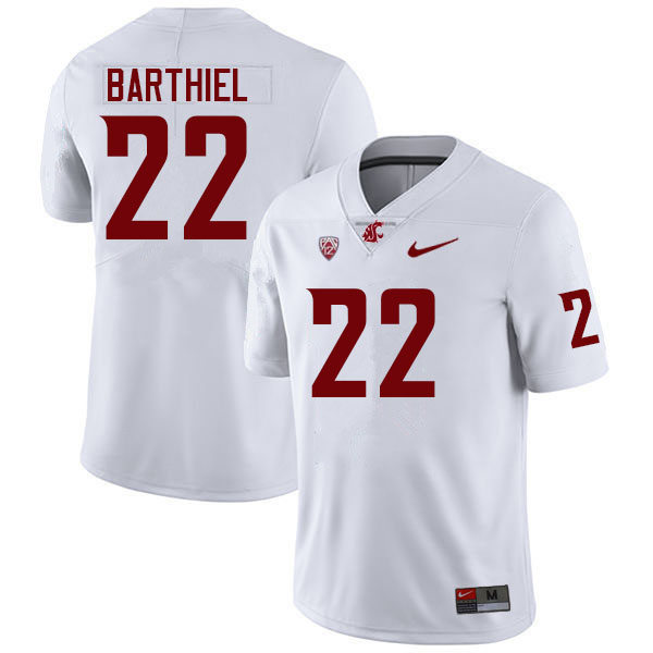 Mens Youth Washington State Cougars #22 Gavin Barthiel Nike White College Football Game Jersey