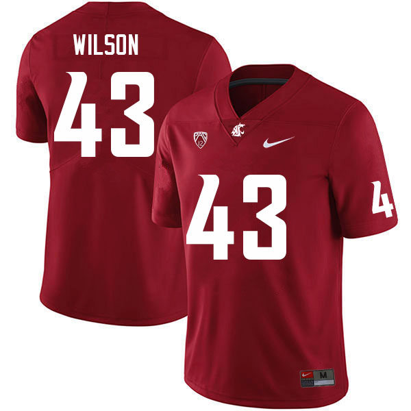 Mens Youth Washington State Cougars #43 Ben Wilson Nike Crimson College Football Game Jersey