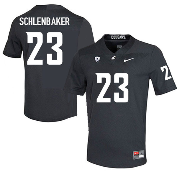 Mens Youth Washington State Cougars #23 Djouvensky Schlenbaker College Football Game Jersey Charcoal
