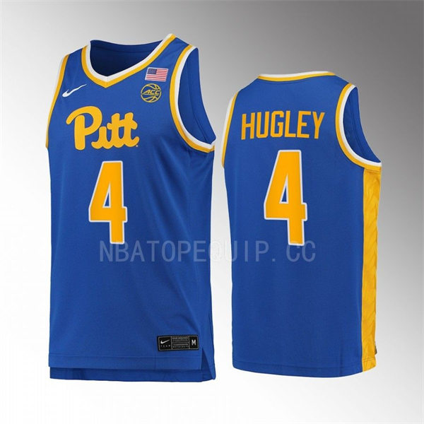 Mens Youth Pittsburgh Panthers #4 John Hugley Nike College Football Game Jersey Royal