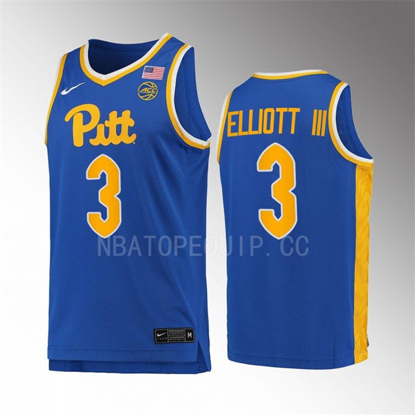 Mens Youth Pittsburgh Panthers #3 Greg Elliott III Nike College Football Game Jersey Royal