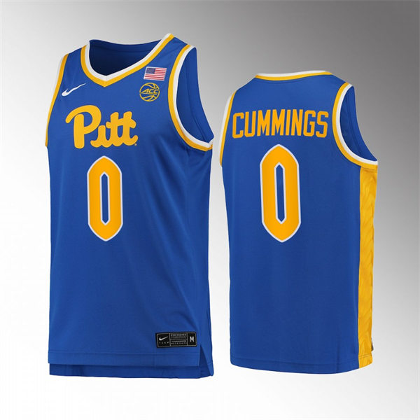 Mens Youth Pittsburgh Panthers #0 Nelly Cummings Nike College Football Game Jersey Royal