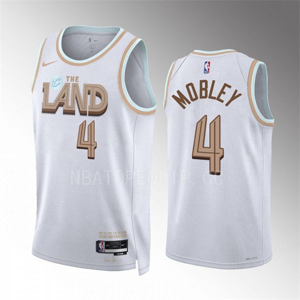 Mens Cleveland Cavaliers #4 Evan Mobley White 2022-23 City Edition Jersey