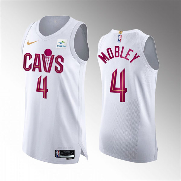 Mens Cleveland Cavaliers #4 Evan Mobley 2022-23 White Association Edition Swingman Jersey