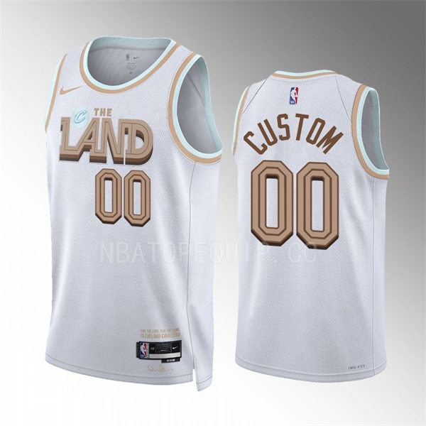 Men's Youth Cleveland Cavaliers Custom Nike White 2022-23 City Edition Jersey