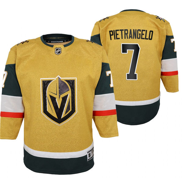 Youth Vegas Golden Knights #7 Alex Pietrangelo Adidas Gold Alternate Jersey 