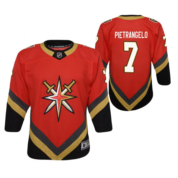 Youth Vegas Golden Knights #7 Alex Pietrangelo Adidas 2021 Red Reverse Retro Jersey