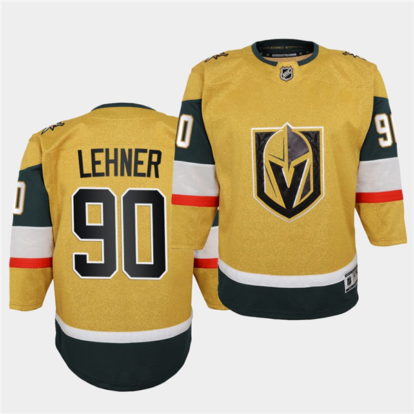 Youth Vegas Golden Knights #90 Robin Lehner Adidas Gold Alternate Jersey 