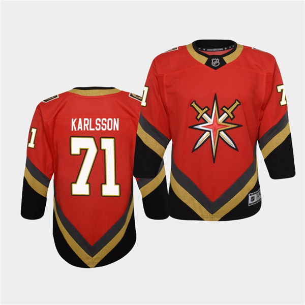 Youth Vegas Golden Knights #71 William Karlsson Adidas 2021 Red Reverse Retro Jersey