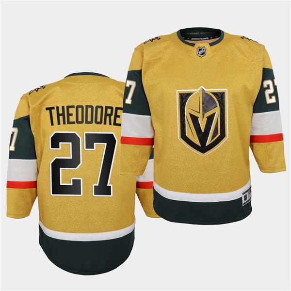 Youth Vegas Golden Knights #27 Shea Theodore Adidas Gold Alternate Jersey 