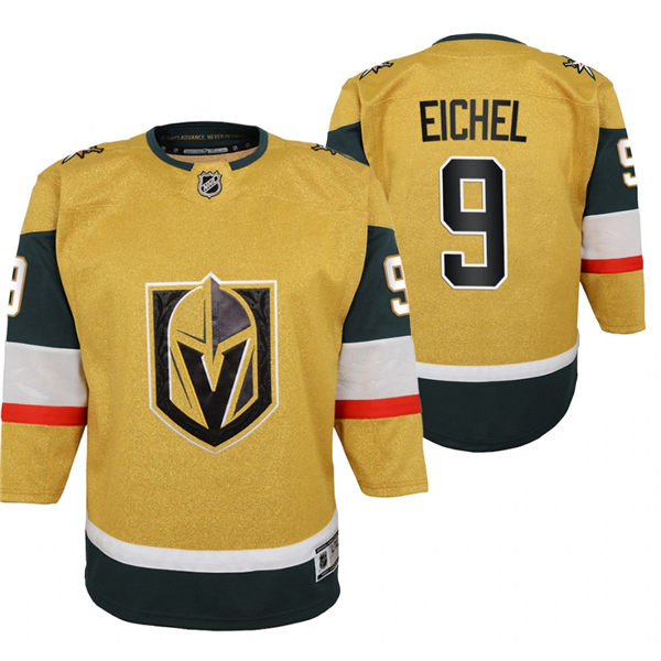 Youth Vegas Golden Knights #9 Jack Eichel Adidas Gold Alternate Jersey 