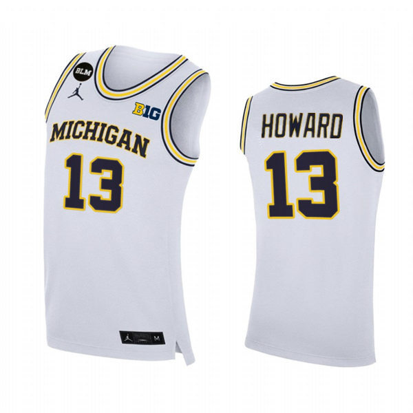 Mens Youth Michigan Wolverines #13 Jett Howard White College Basketball Game Jersey