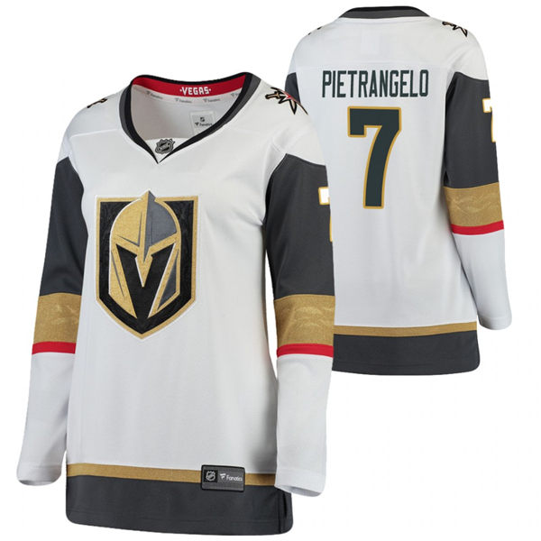 Womens Vegas Golden Knights #7 Alex Pietrangelo Adidas Away White Jersey