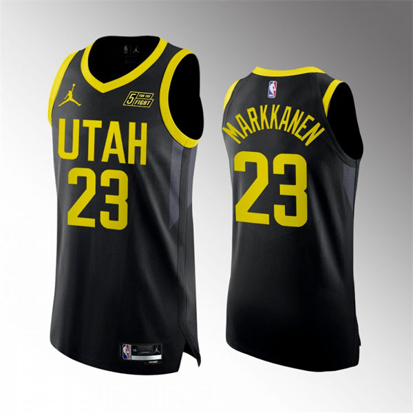 Mens Utah Jazz #23 Lauri Markkanen 2022-23 Black Statement Edition Jersey