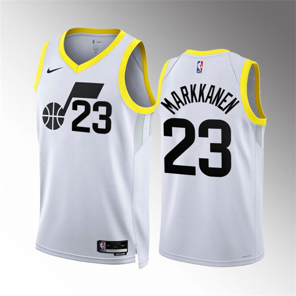 Mens Utah Jazz #23 Lauri Markkanen White 2022-23 Association Edition Jersey