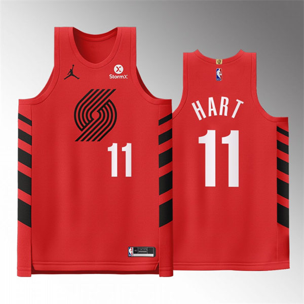 Mens Portland Trail Blazers #11 Josh Hart Red 2022-23 Statement Edition Player Jersey