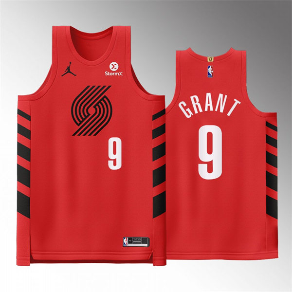 Mens Portland Trail Blazers #9 Jerami Grant Red 2022-23 Statement Edition Player Jersey