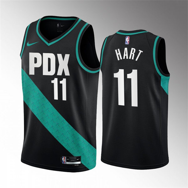 Mens Portland Trail Blazers #11 Josh Hart Black 2022-23 City Edition Swingman Jersey