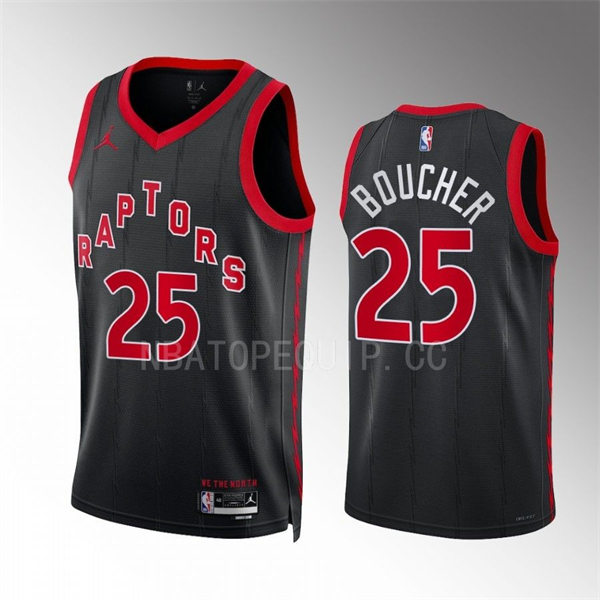 Mens Toronto Raptors #25 Chris Boucher 2022-23 Statement Edition Swingman Jersey Black 