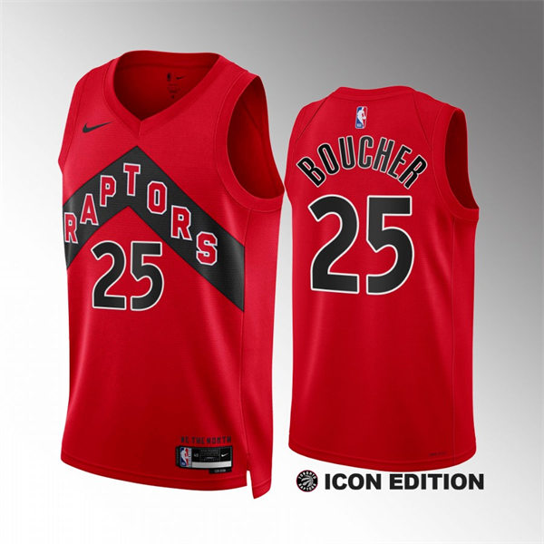 Mens Toronto Raptors #25 Chris Boucher  Icon Edition Swingman Jersey Red