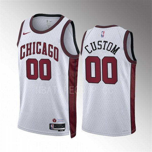 Mens Youth Chicago Bulls Custom 2022-23 City Edition Swingman Jersey White