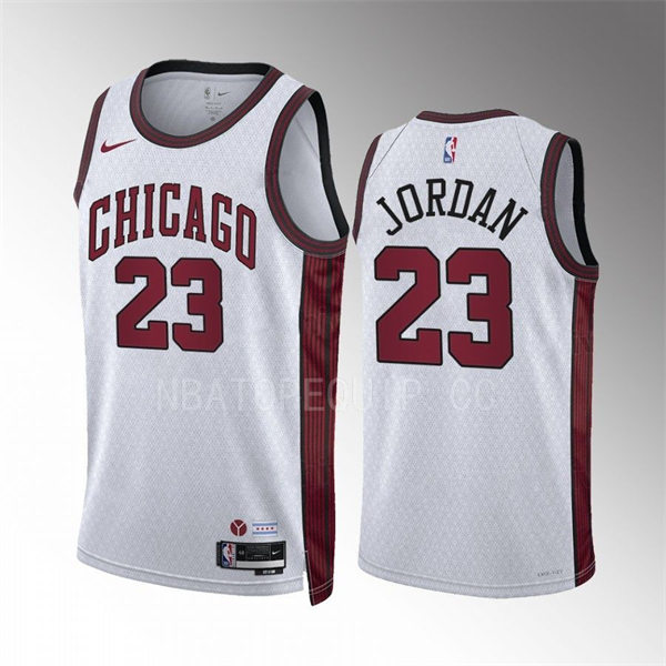 Mens Chicago Bulls #23 Michael Jordan 2022-23 City Edition Swingman Jersey White